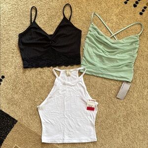 3 NWT Women's Black, Mint, and White Tops